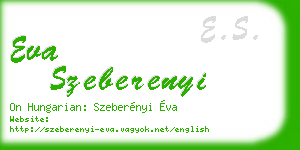 eva szeberenyi business card